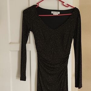 Kay Unger -long sleeves dress, coffee bean print